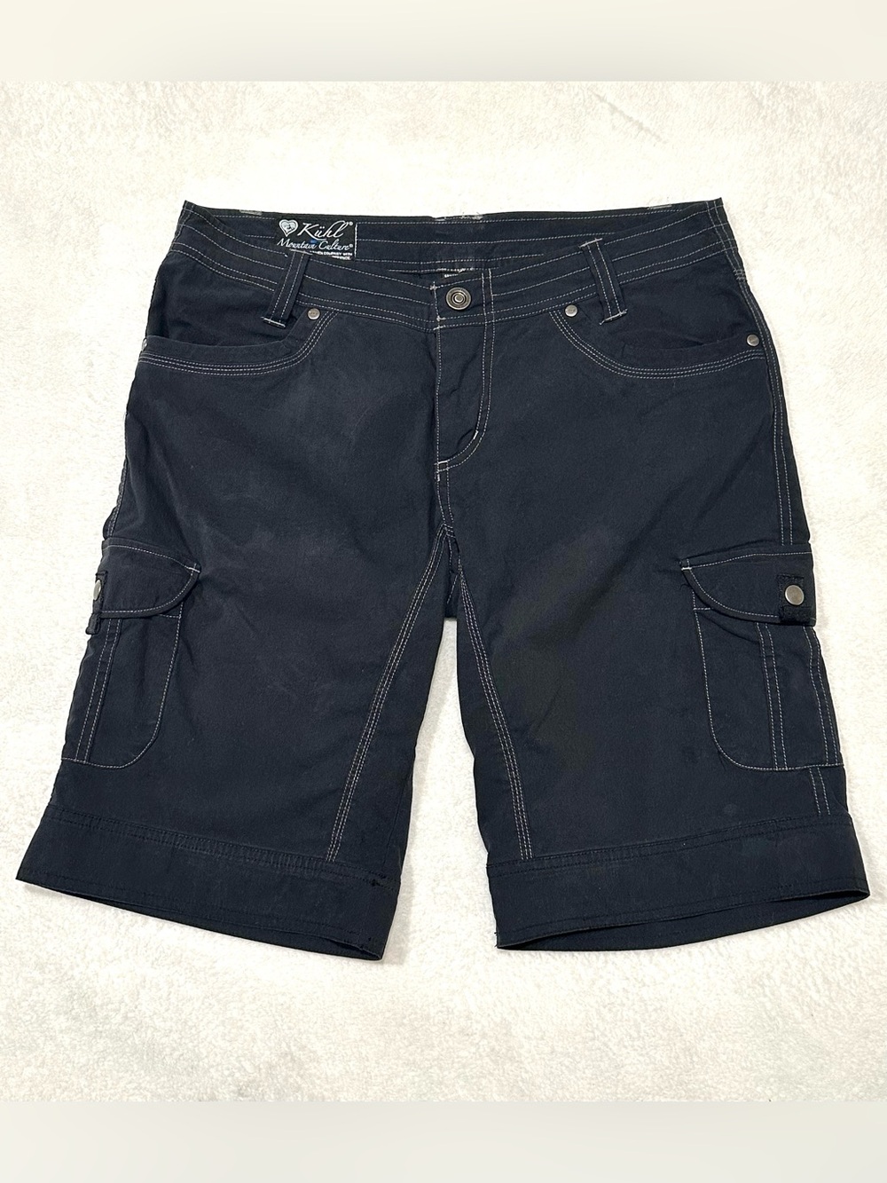 Kuhl Mountain Culture Black Cargo Hiking Shorts Women’s Size 8 Travel Outdoor